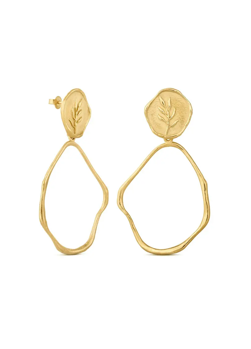 Laurel Leaf Hoop Earrings